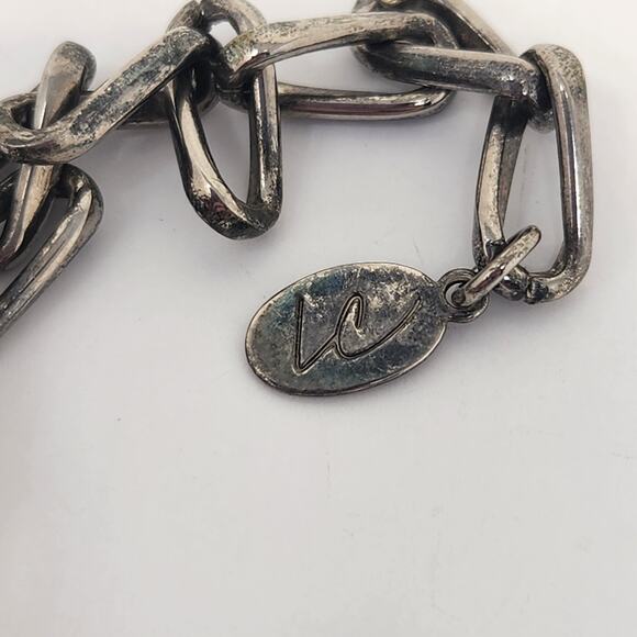 Liz Claiborne Ice Blue Beaded Layered Necklace Multi Strand Silver Tone Jewelry - Picture 5 of 7